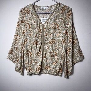 DR2 by Daniel‎ Rainn Women's Floral Print Blouse Long Sleeve VNeck Size XS